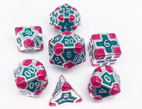 Nian Silver Metal Dice With Two Tone Color Inlayed