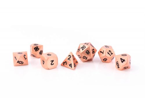 Nian Classic Metal Dice Sets For Board Game(Shiny Copper )