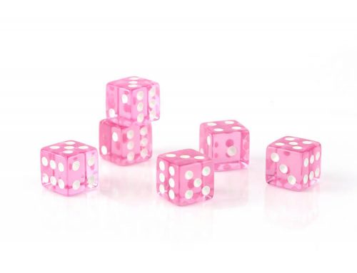 Nian custom d6 dice with pips pink 16mm standard size