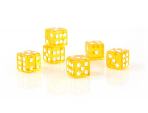 Nian custom d6 dice standard size 16mm with pips yellow