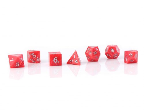 Nian Sharp Edge Plastic Dice Swirl Red For DND Board Game