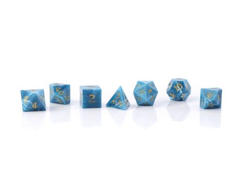 Nian Sharp Edge Plastic Dice Transparent Blue D&D Game Dice